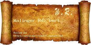 Walinger Róbert névjegykártya